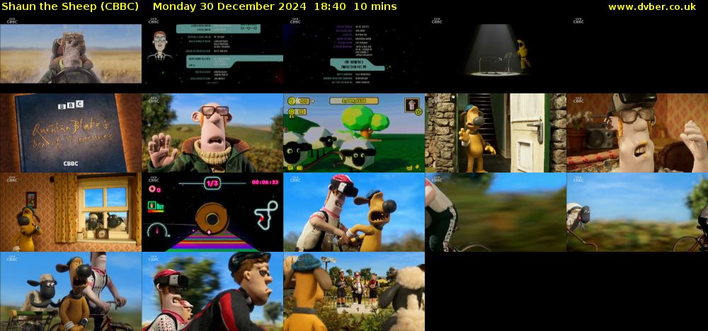 Shaun the Sheep (CBBC) Monday 30 December 2024 18:40 - 18:50