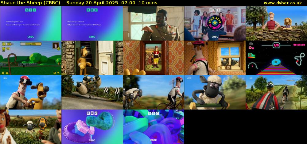 Shaun the Sheep (CBBC) Sunday 20 April 2025 07:00 - 07:10