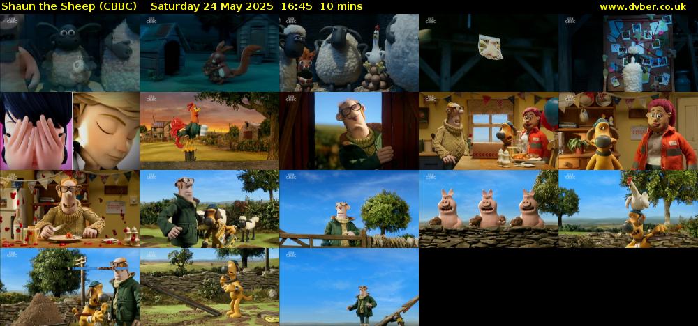 Shaun the Sheep (CBBC) Saturday 24 May 2025 16:45 - 16:55