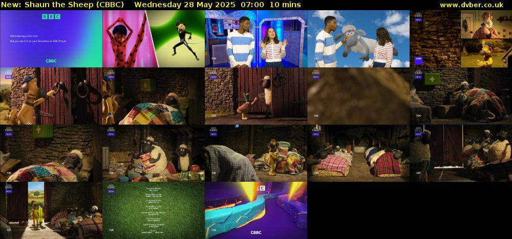 Shaun the Sheep (CBBC) Wednesday 28 May 2025 07:00 - 07:10