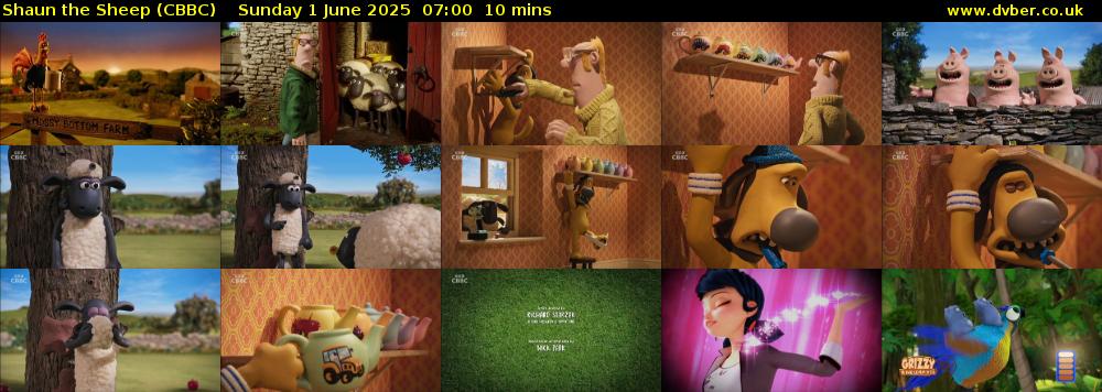 Shaun the Sheep (CBBC) Sunday 1 June 2025 07:00 - 07:10