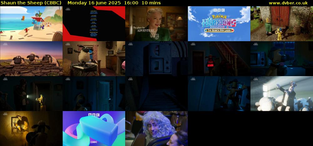 Shaun the Sheep (CBBC) Monday 16 June 2025 16:00 - 16:10