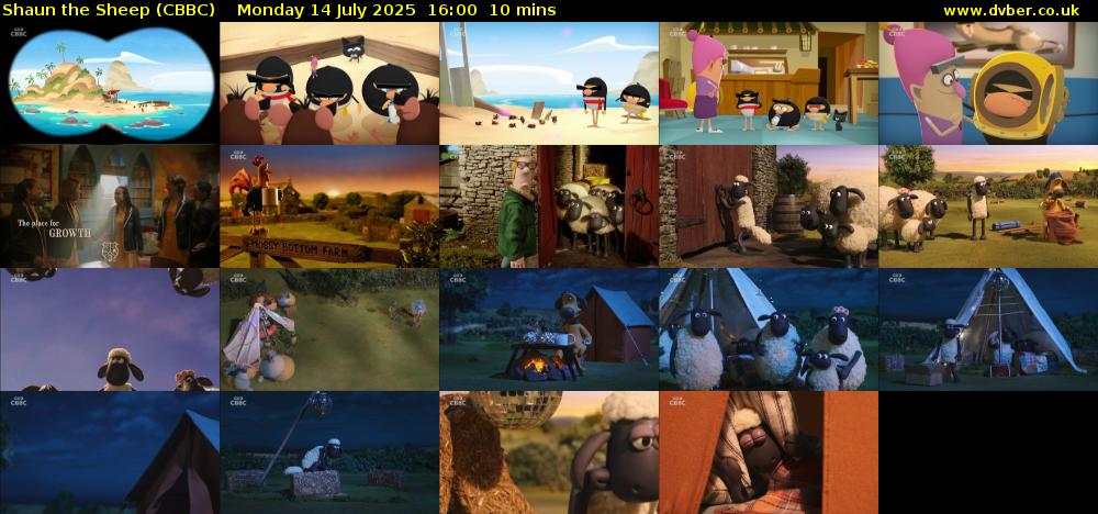 Shaun the Sheep (CBBC) Monday 14 July 2025 16:00 - 16:10