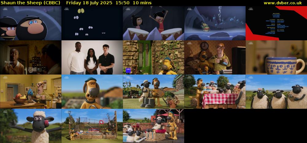 Shaun the Sheep (CBBC) Friday 18 July 2025 15:50 - 16:00