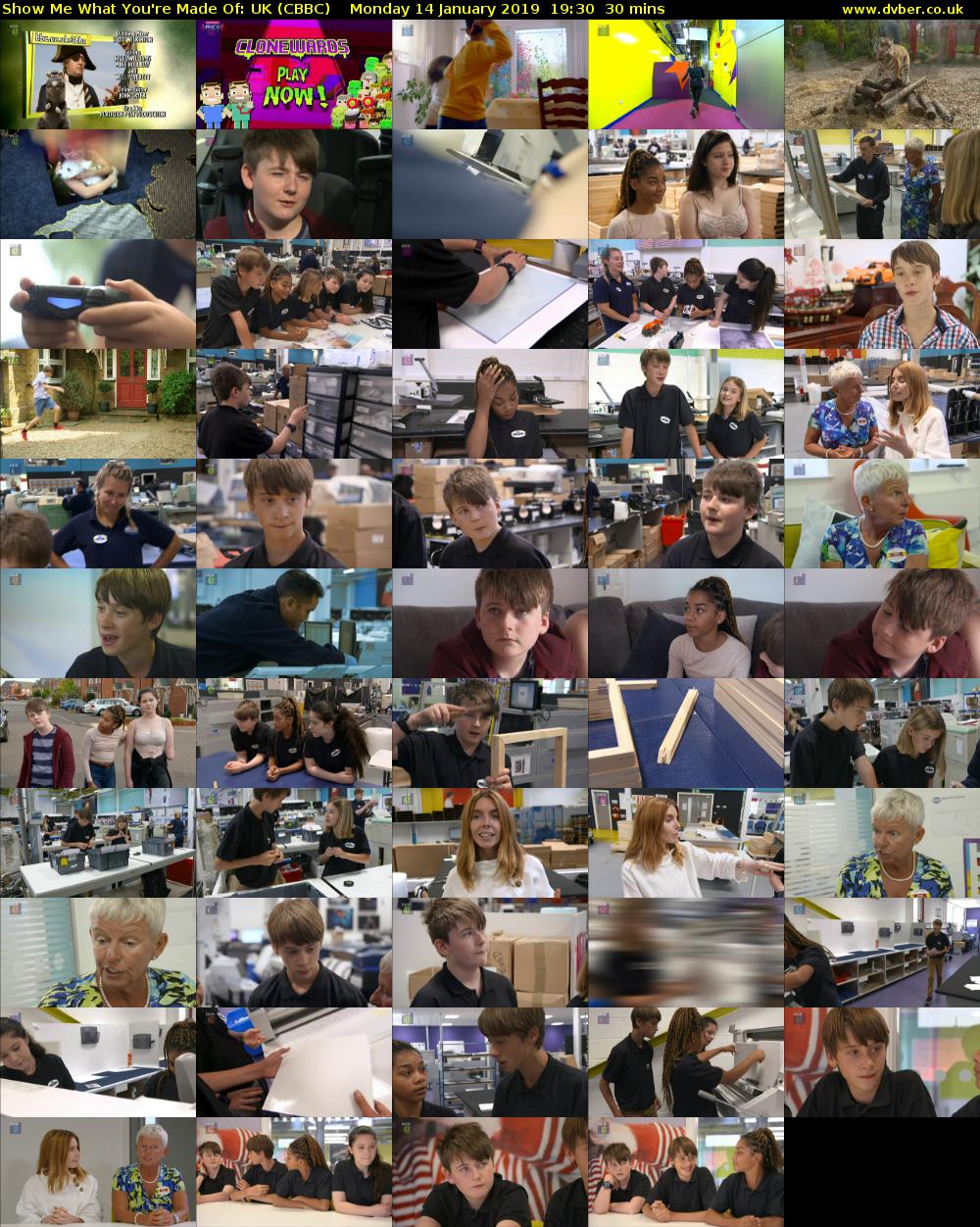 Show Me What You're Made Of: UK (CBBC) Monday 14 January 2019 19:30 - 20:00