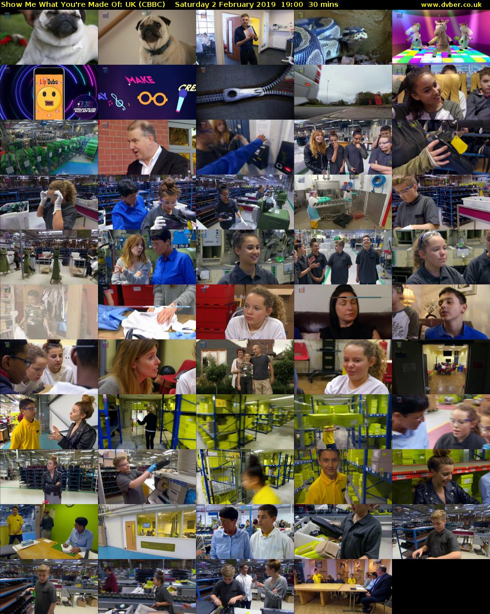 Show Me What You're Made Of: UK (CBBC) Saturday 2 February 2019 19:00 - 19:30