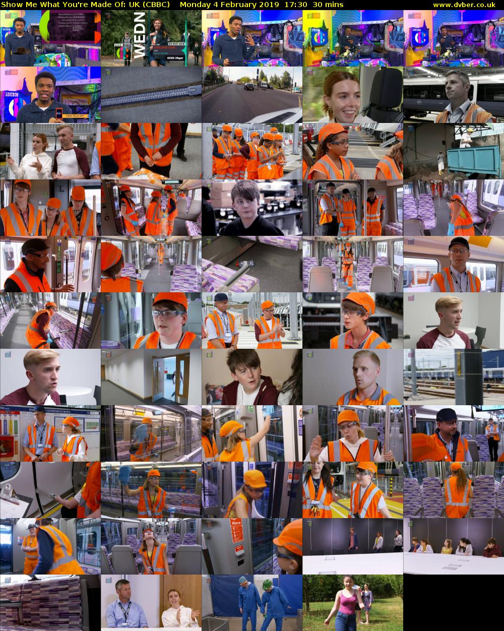 Show Me What You're Made Of: UK (CBBC) Monday 4 February 2019 17:30 - 18:00
