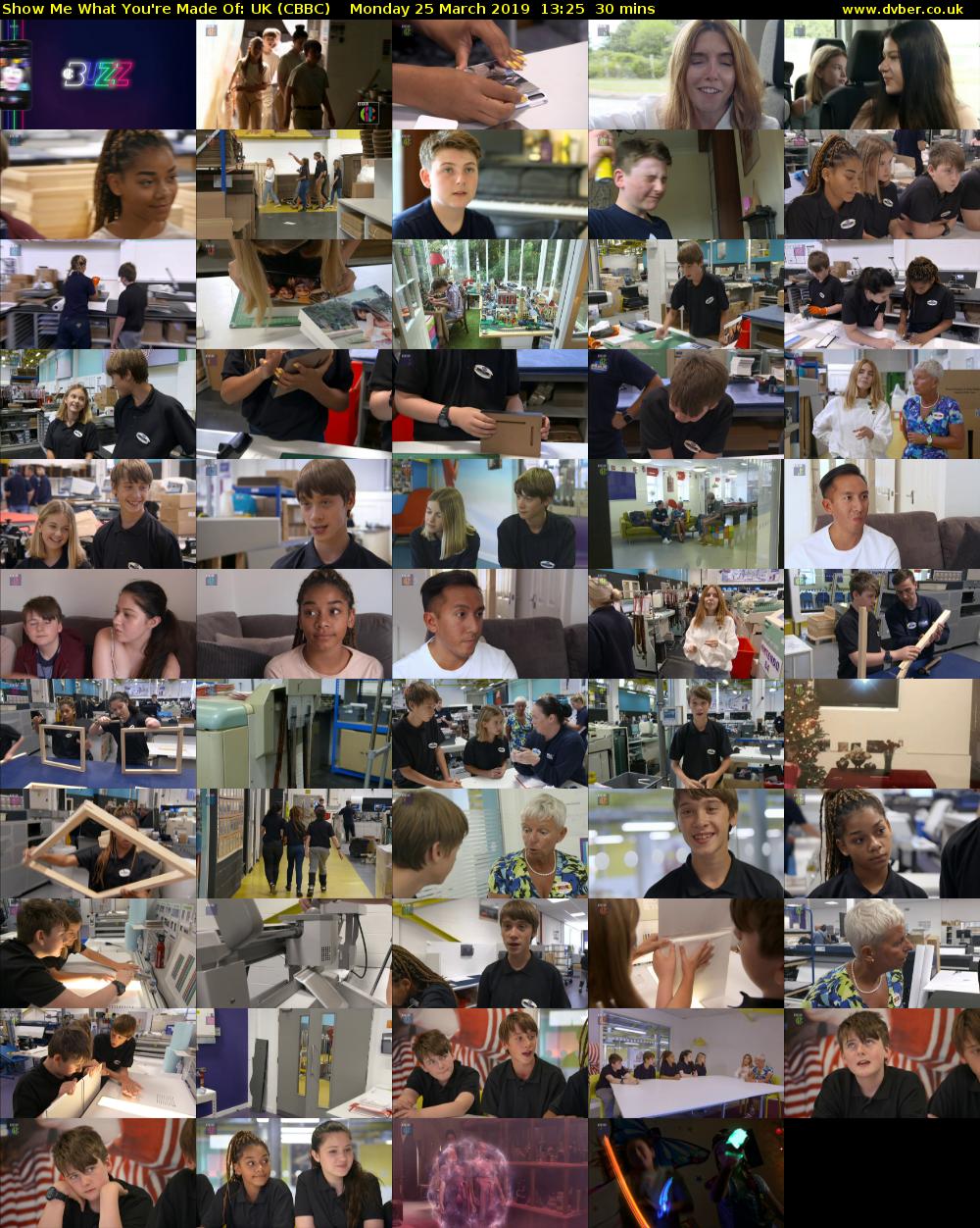 Show Me What You're Made Of: UK (CBBC) Monday 25 March 2019 13:25 - 13:55