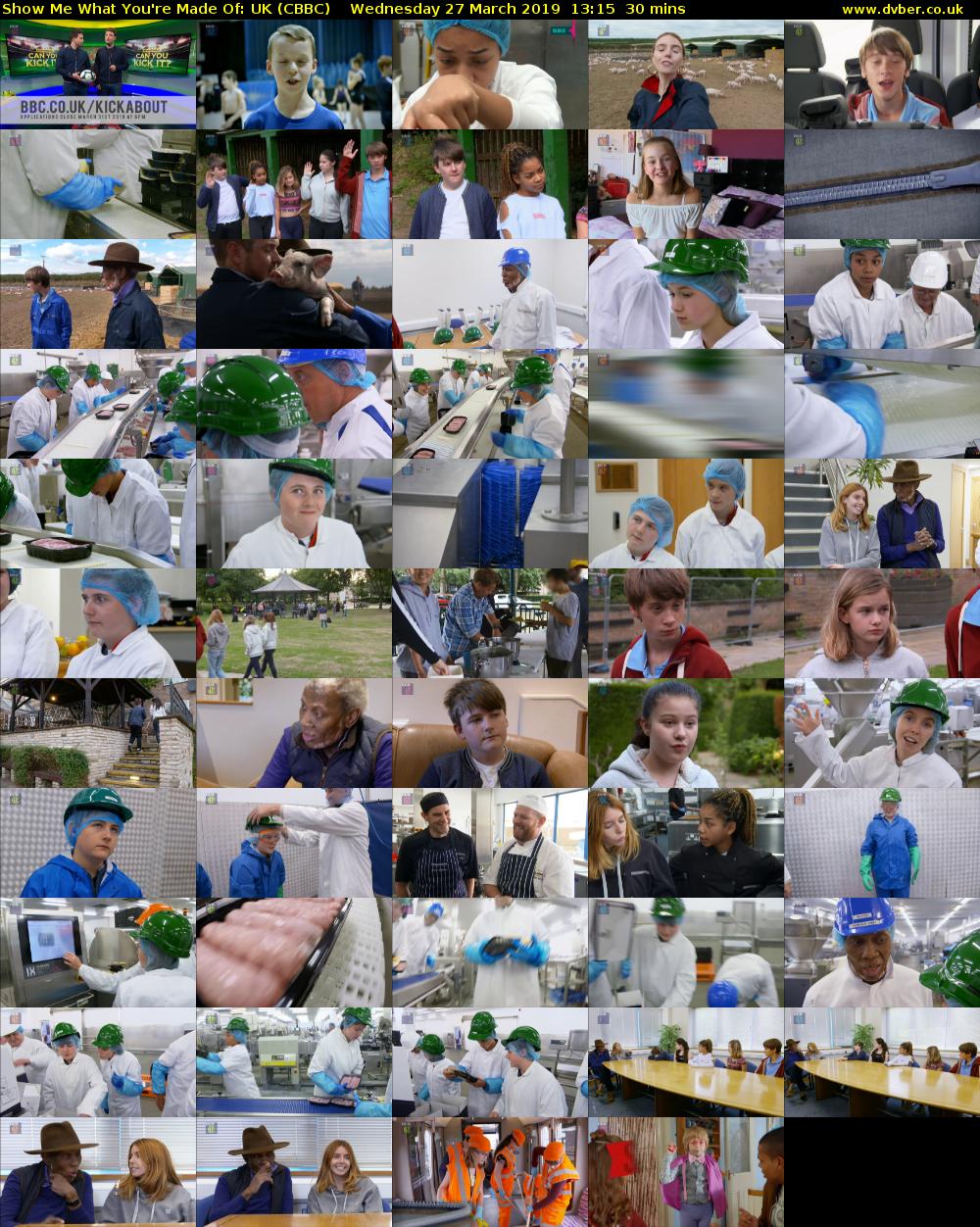 Show Me What You're Made Of: UK (CBBC) Wednesday 27 March 2019 13:15 - 13:45