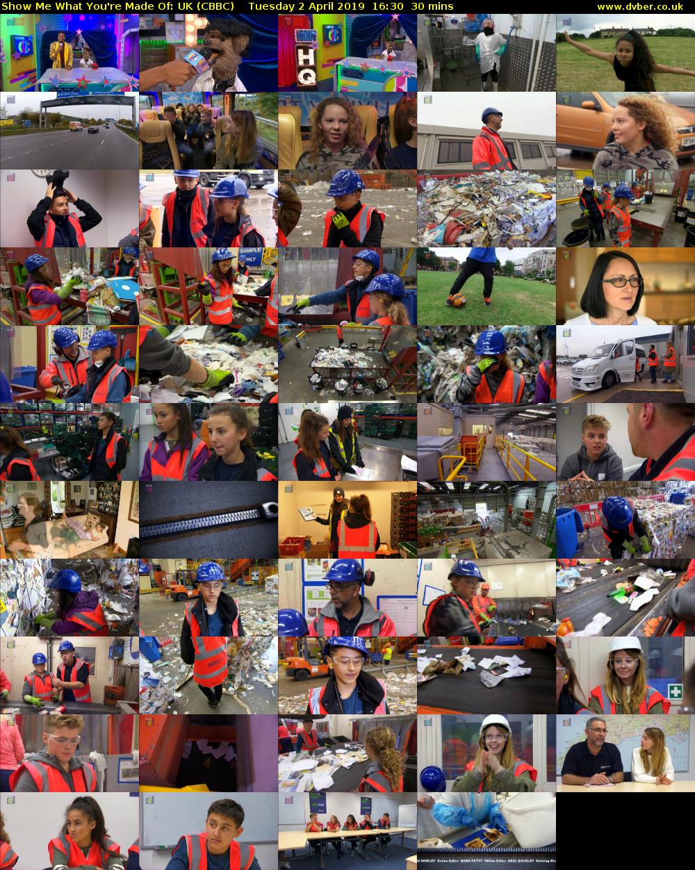 Show Me What You're Made Of: UK (CBBC) Tuesday 2 April 2019 16:30 - 17:00