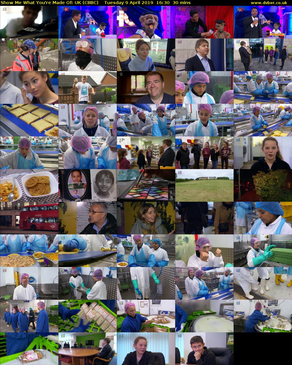 Show Me What You're Made Of: UK (CBBC) Tuesday 9 April 2019 16:30 - 17:00