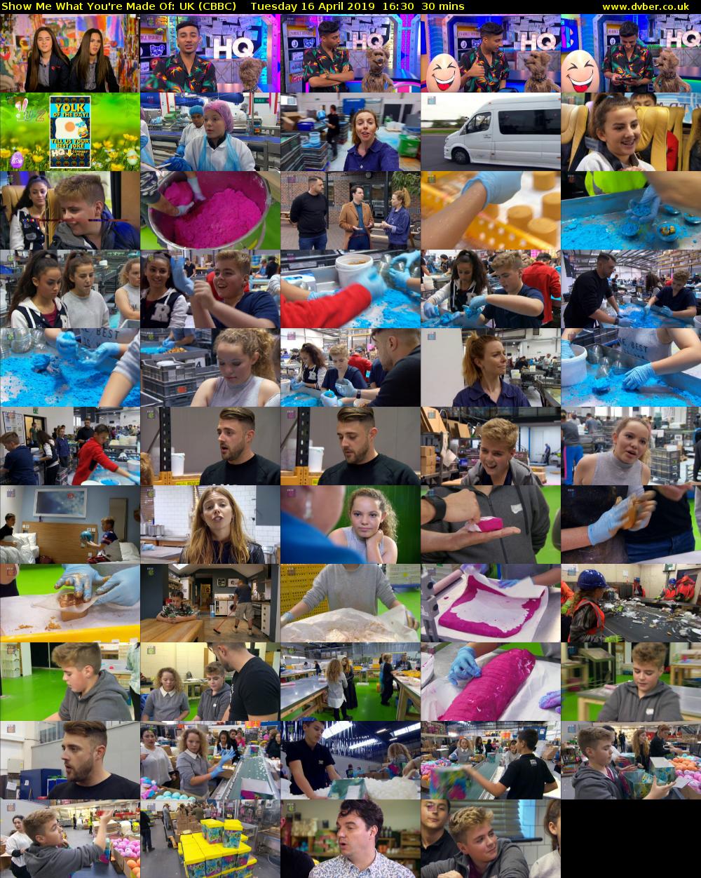 Show Me What You're Made Of: UK (CBBC) Tuesday 16 April 2019 16:30 - 17:00