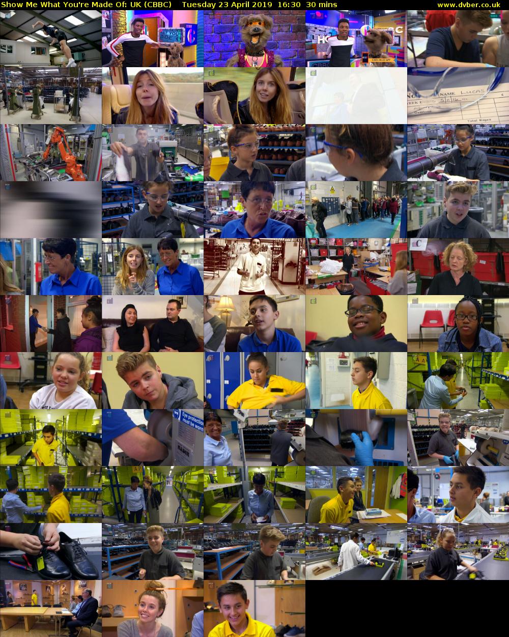 Show Me What You're Made Of: UK (CBBC) Tuesday 23 April 2019 16:30 - 17:00