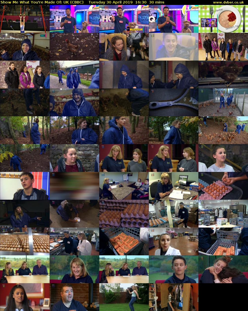 Show Me What You're Made Of: UK (CBBC) Tuesday 30 April 2019 16:30 - 17:00
