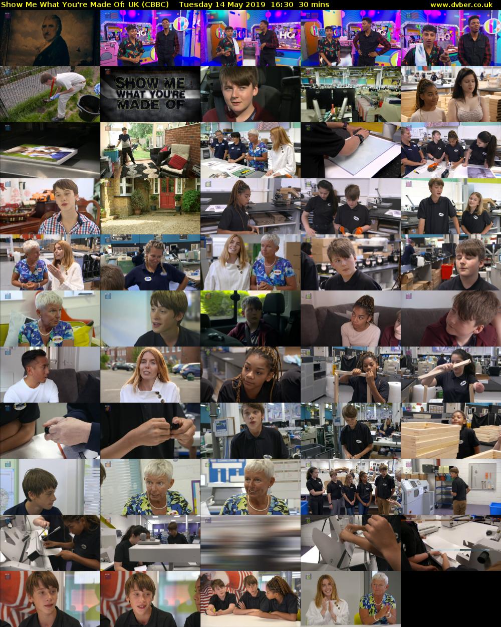 Show Me What You're Made Of: UK (CBBC) Tuesday 14 May 2019 16:30 - 17:00