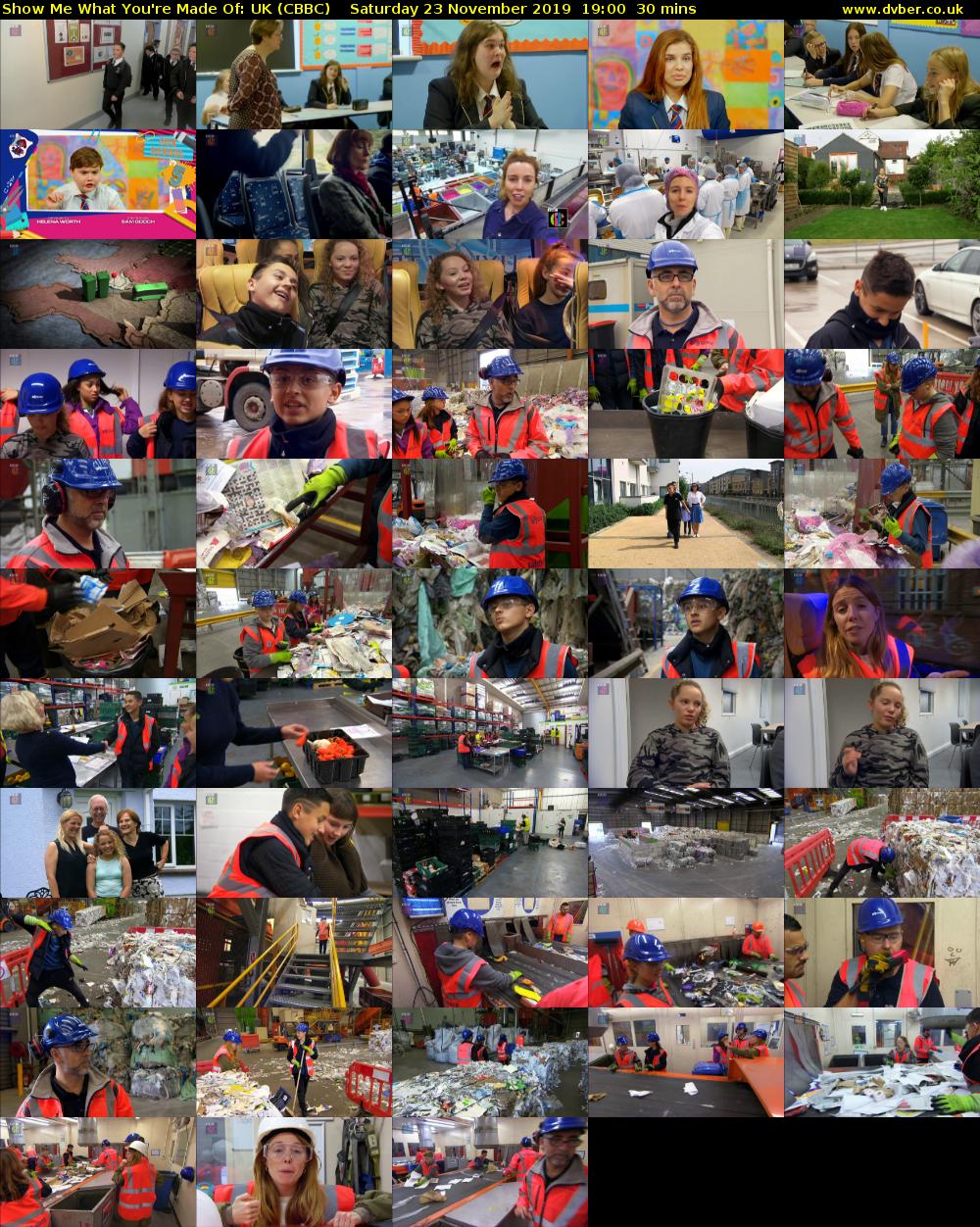 Show Me What You're Made Of: UK (CBBC) Saturday 23 November 2019 19:00 - 19:30