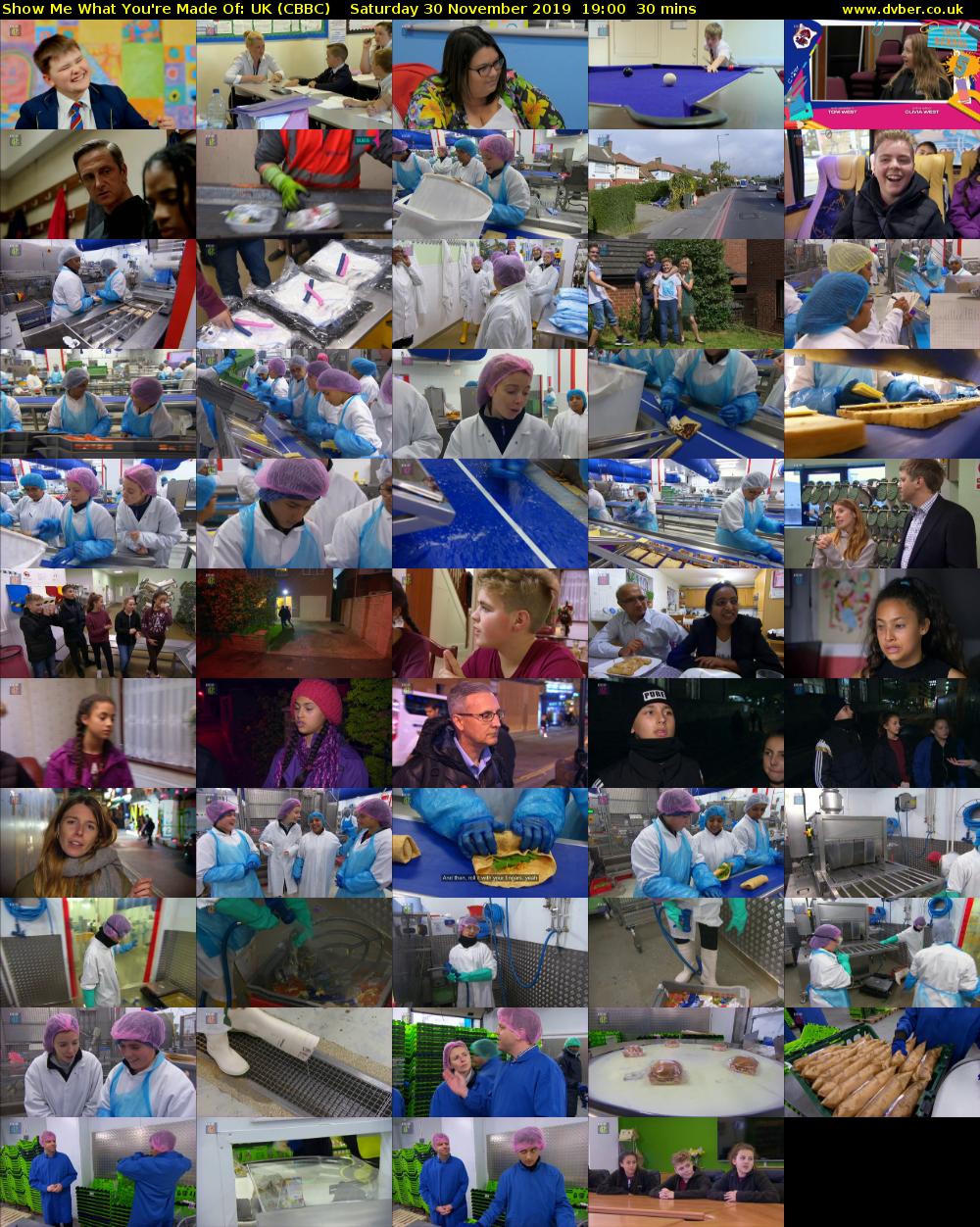 Show Me What You're Made Of: UK (CBBC) Saturday 30 November 2019 19:00 - 19:30