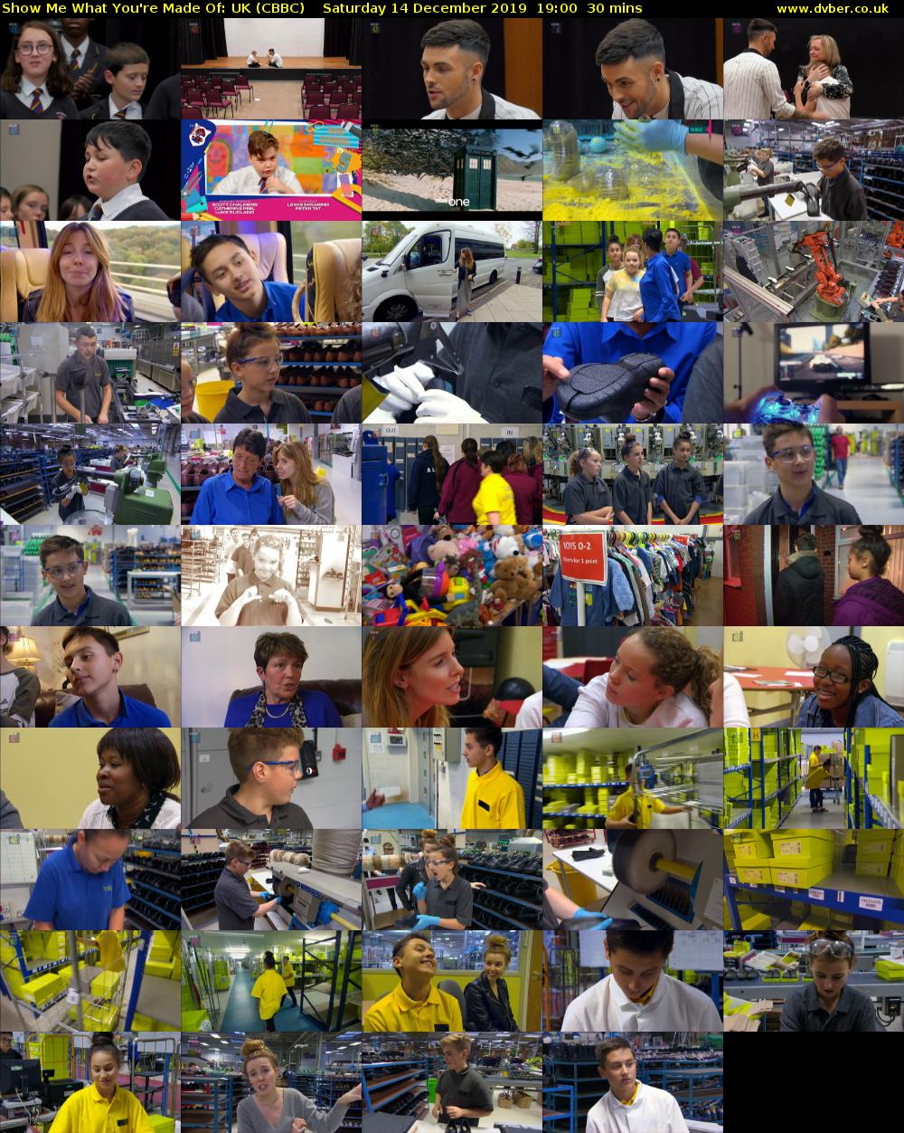 Show Me What You're Made Of: UK (CBBC) Saturday 14 December 2019 19:00 - 19:30