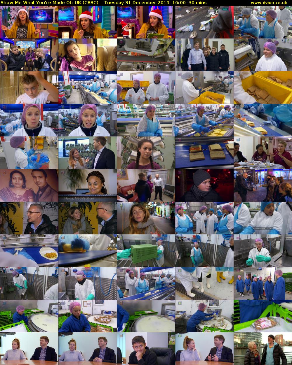 Show Me What You're Made Of: UK (CBBC) Tuesday 31 December 2019 16:00 - 16:30