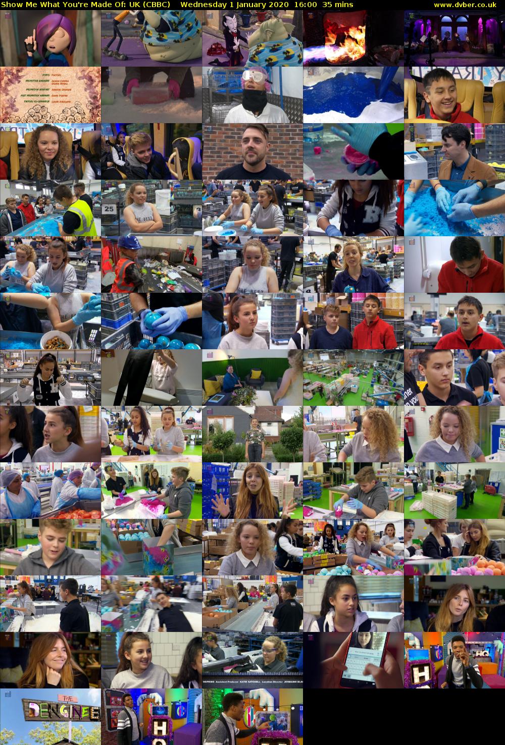 Show Me What You're Made Of: UK (CBBC) Wednesday 1 January 2020 16:00 - 16:35