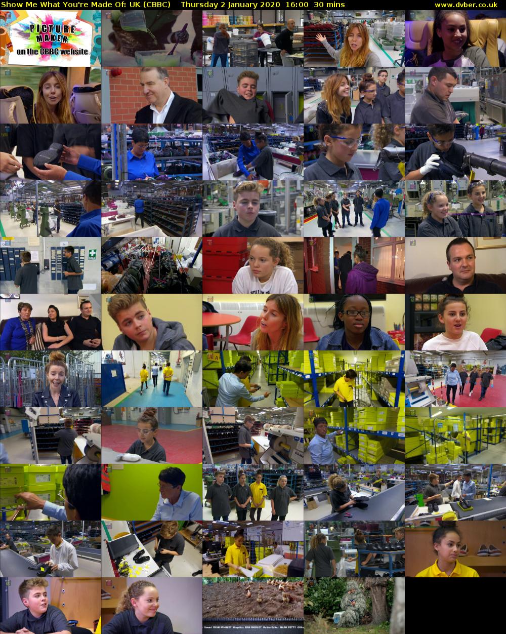 Show Me What You're Made Of: UK (CBBC) Thursday 2 January 2020 16:00 - 16:30