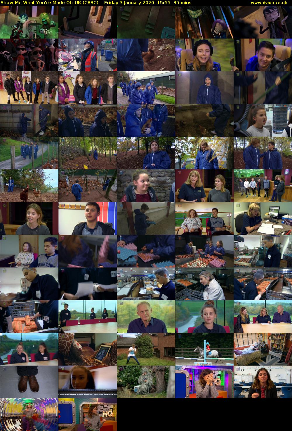 Show Me What You're Made Of: UK (CBBC) Friday 3 January 2020 15:55 - 16:30