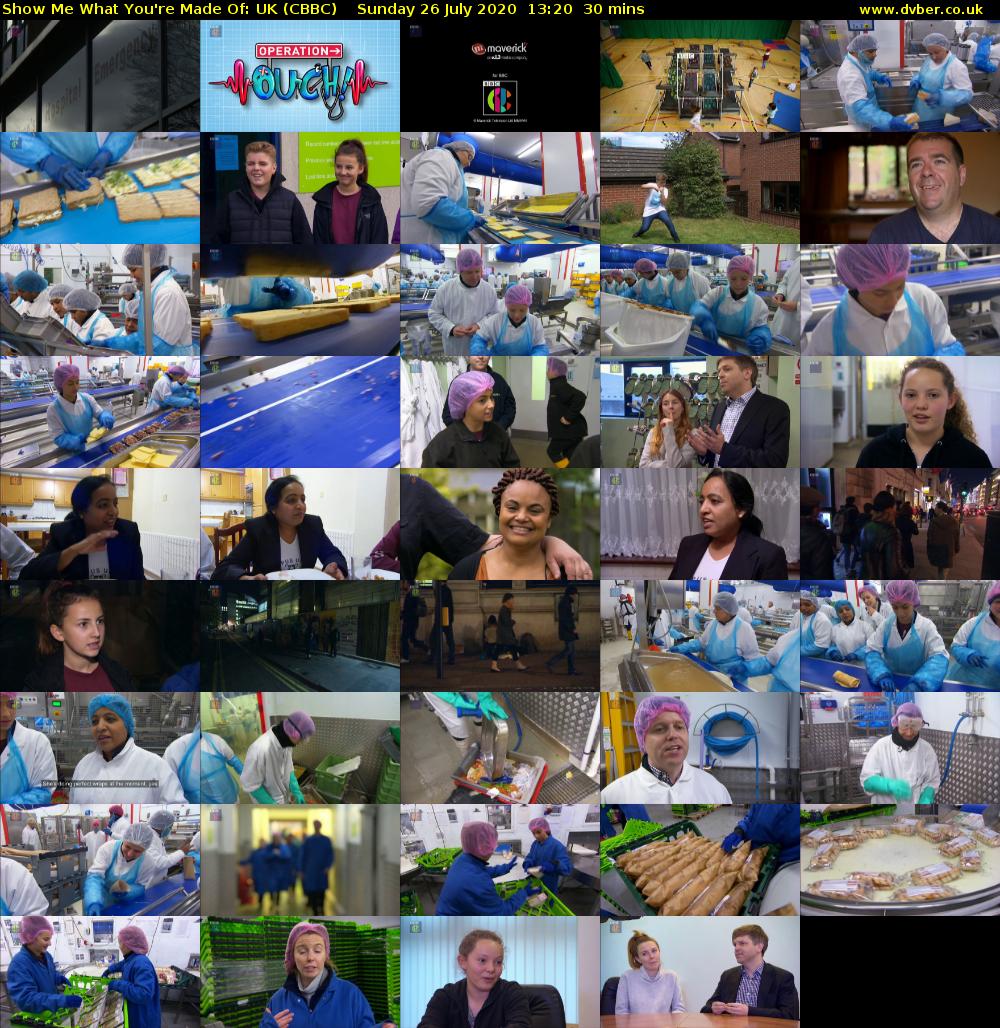 Show Me What You're Made Of: UK (CBBC) Sunday 26 July 2020 13:20 - 13:50
