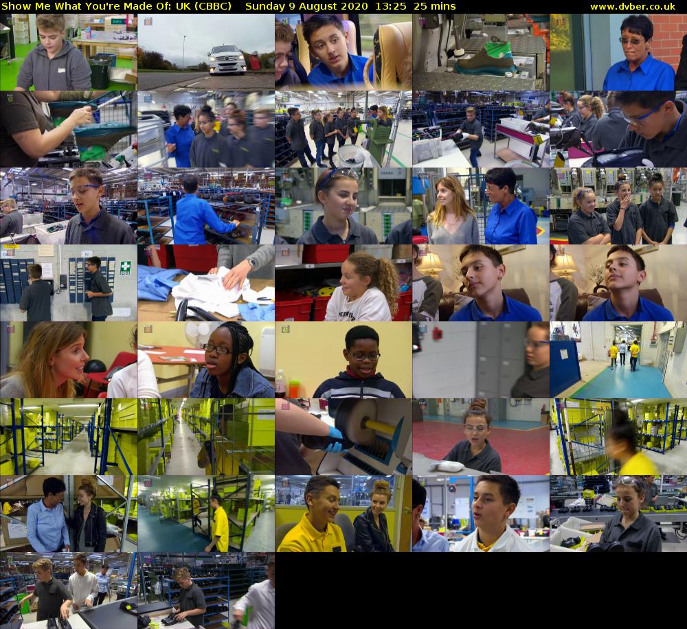 Show Me What You're Made Of: UK (CBBC) Sunday 9 August 2020 13:25 - 13:50