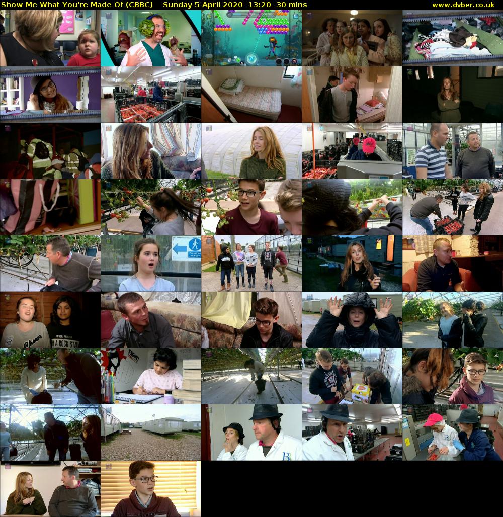 Show Me What You're Made Of (CBBC) Sunday 5 April 2020 13:20 - 13:50