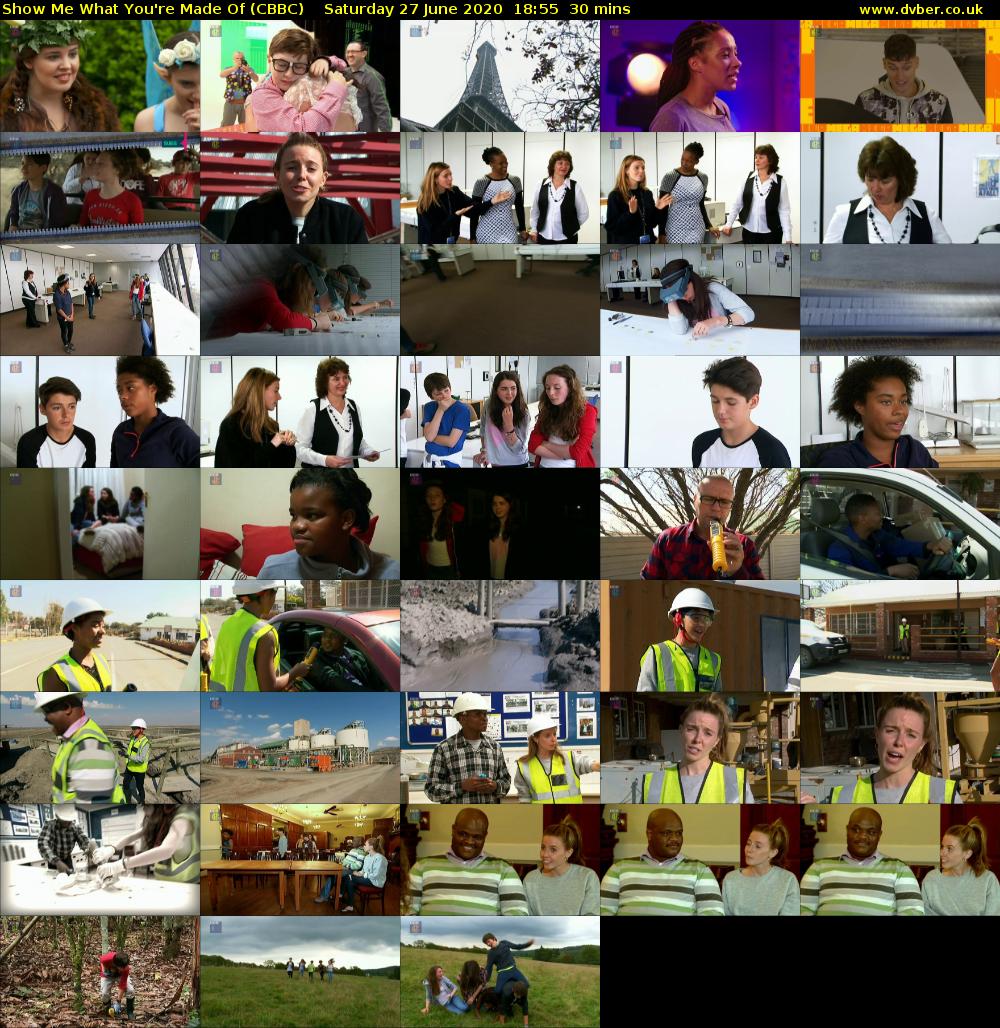 Show Me What You're Made Of (CBBC) Saturday 27 June 2020 18:55 - 19:25