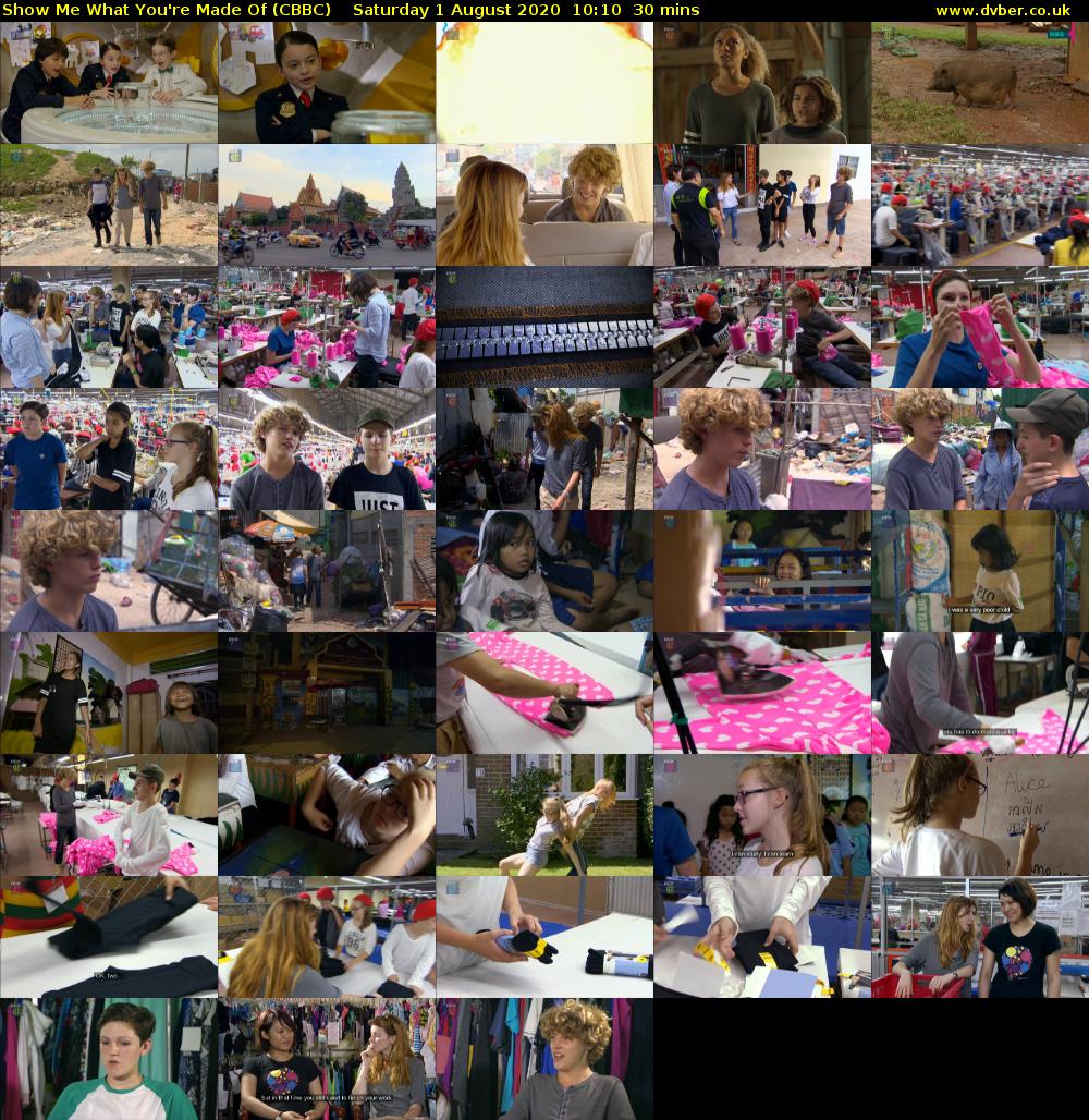 Show Me What You're Made Of (CBBC) Saturday 1 August 2020 10:10 - 10:40