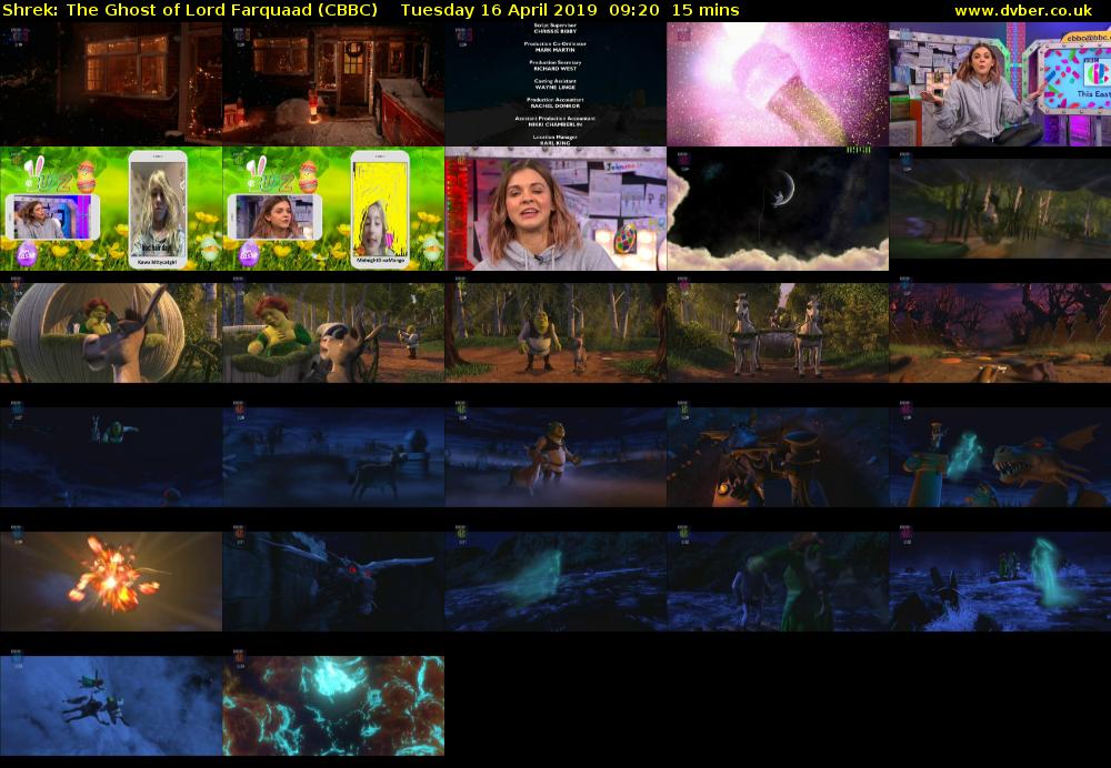 Shrek: The Ghost of Lord Farquaad (CBBC) Tuesday 16 April 2019 09:20 - 09:35