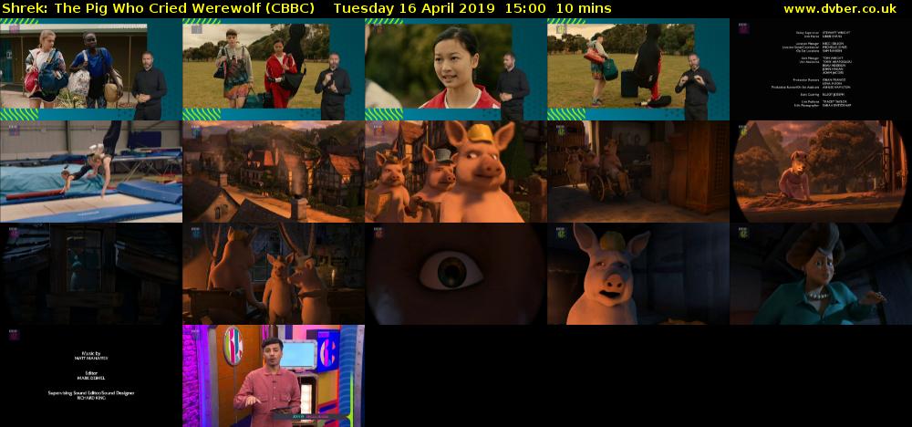 Shrek: The Pig Who Cried Werewolf (CBBC) Tuesday 16 April 2019 15:00 - 15:10