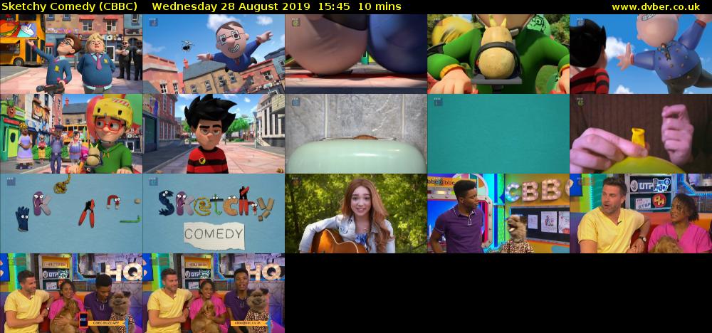 Sketchy Comedy (CBBC) Wednesday 28 August 2019 15:45 - 15:55