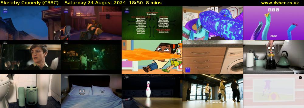 Sketchy Comedy (CBBC) Saturday 24 August 2024 18:50 - 18:58