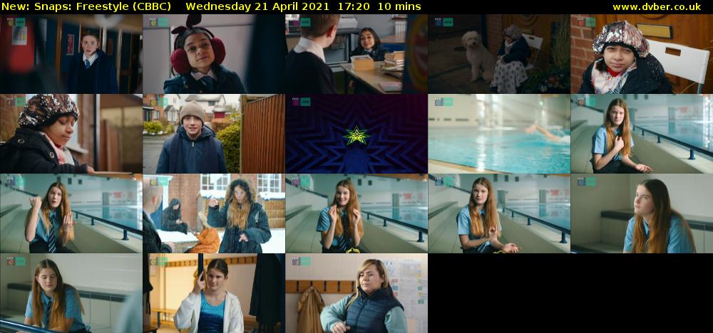Snaps: Freestyle (CBBC) Wednesday 21 April 2021 17:20 - 17:30