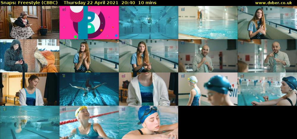 Snaps: Freestyle (CBBC) Thursday 22 April 2021 20:40 - 20:50