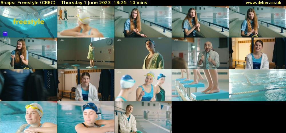 Snaps: Freestyle (CBBC) Thursday 1 June 2023 18:25 - 18:35