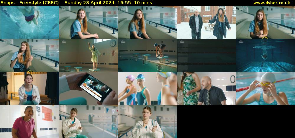 Snaps - Freestyle (CBBC) Sunday 28 April 2024 16:55 - 17:05