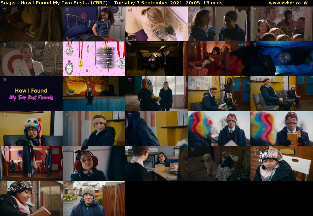 Snaps - How I Found My Two Best... (CBBC) Tuesday 7 September 2021 20:05 - 20:20