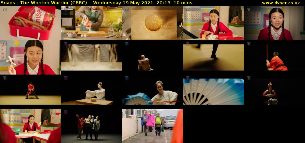 Snaps - The Wonton Warrior (CBBC) Wednesday 19 May 2021 20:15 - 20:25