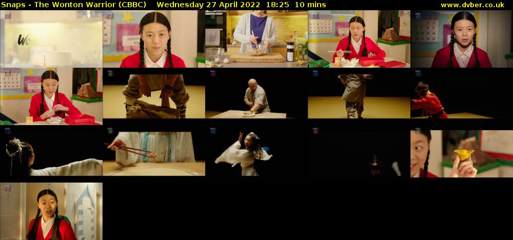 Snaps - The Wonton Warrior (CBBC) Wednesday 27 April 2022 18:25 - 18:35