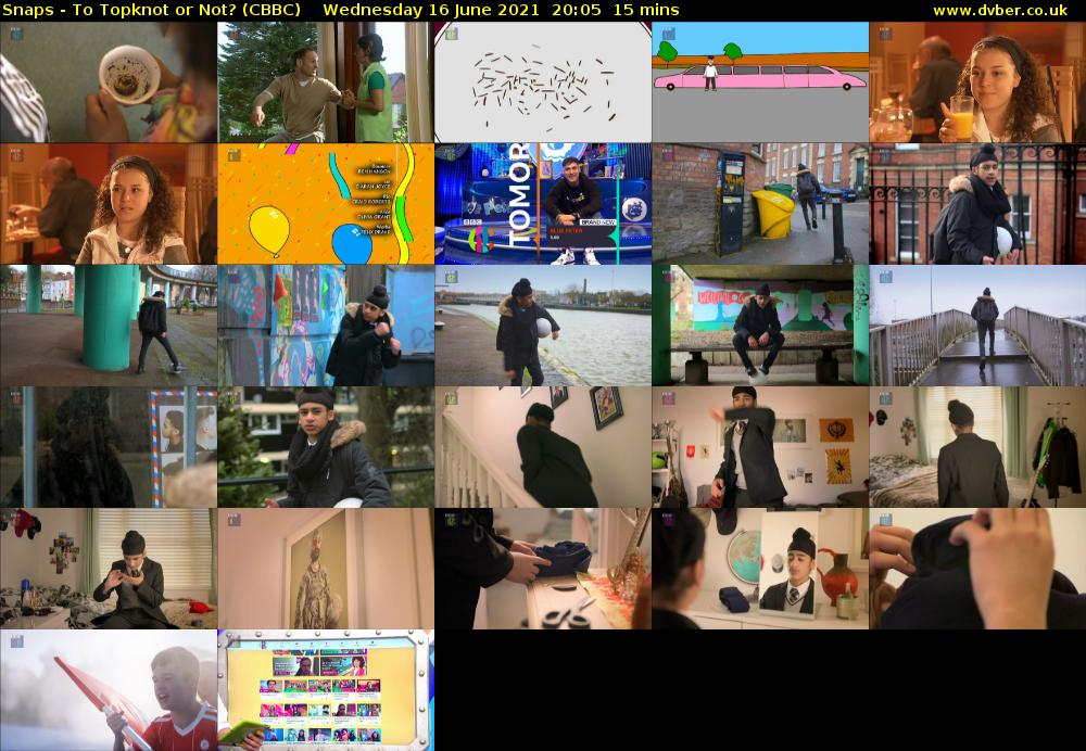 Snaps - To Topknot or Not? (CBBC) Wednesday 16 June 2021 20:05 - 20:20
