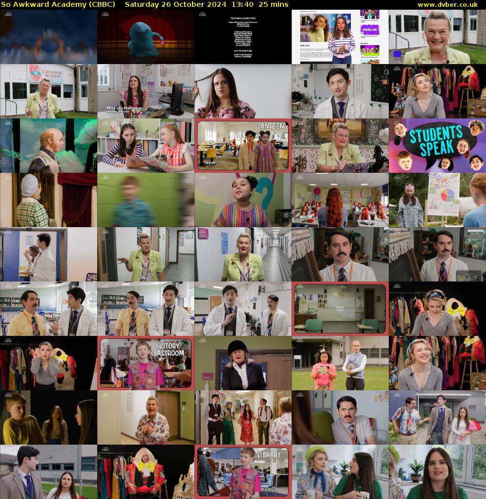 So Awkward Academy (CBBC) Saturday 26 October 2024 13:40 - 14:05