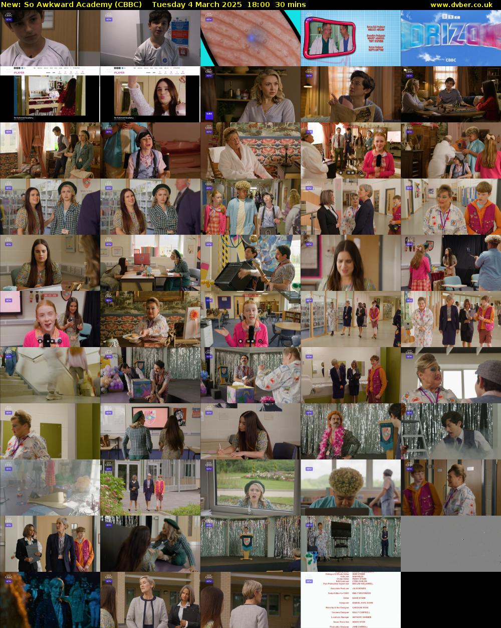 So Awkward Academy (CBBC) Tuesday 4 March 2025 18:00 - 18:30