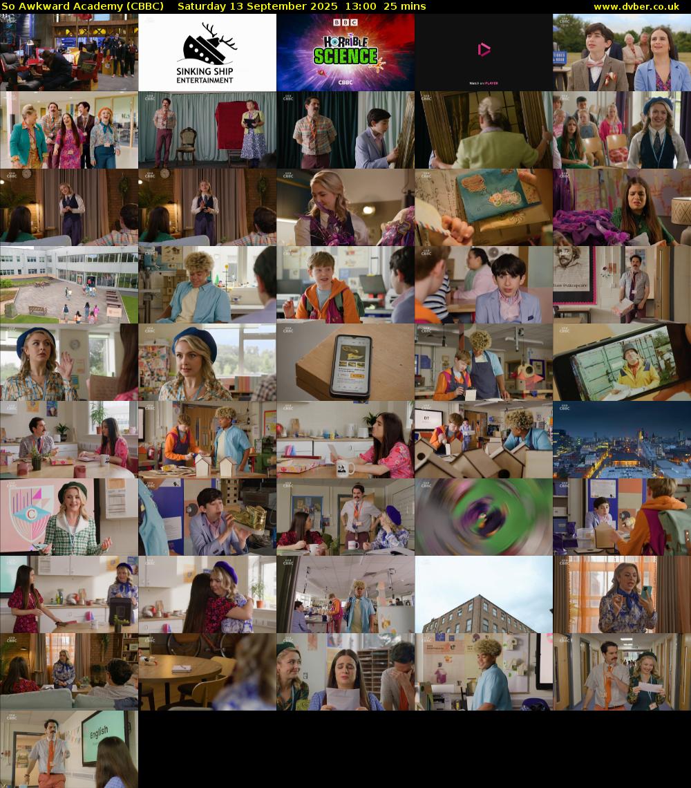 So Awkward Academy (CBBC) Saturday 13 September 2025 13:00 - 13:25
