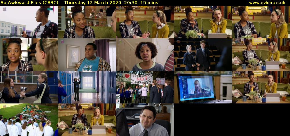 So Awkward Files (CBBC) Thursday 12 March 2020 20:30 - 20:45