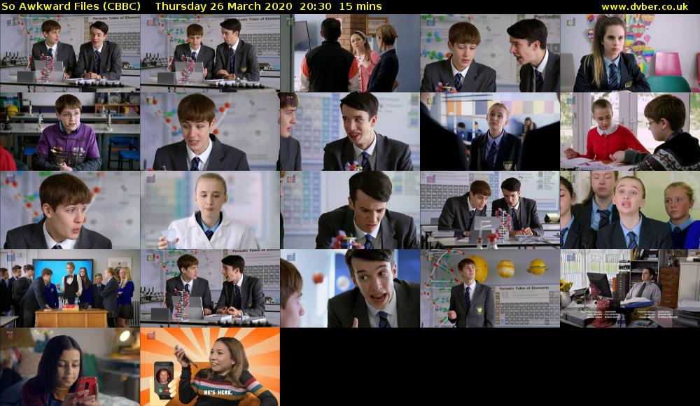 So Awkward Files (CBBC) Thursday 26 March 2020 20:30 - 20:45