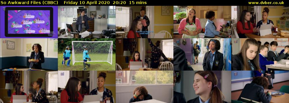 So Awkward Files (CBBC) Friday 10 April 2020 20:20 - 20:35