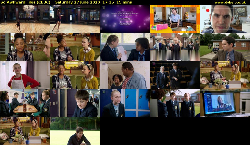 So Awkward Files (CBBC) Saturday 27 June 2020 17:15 - 17:30